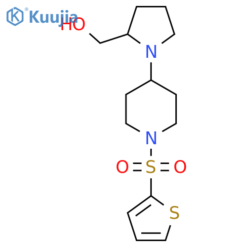 {1-1-(thiophene-2-sulfonyl)piperidin-4-ylpyrrolidin-2-yl}methanol structure