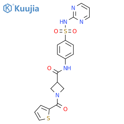 N-{4-(pyrimidin-2-yl)sulfamoylphenyl}-1-(thiophene-2-carbonyl)azetidine-3-carboxamide structure