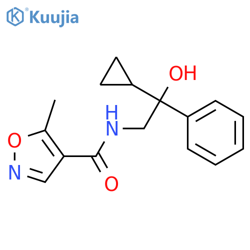 N-(2-cyclopropyl-2-hydroxy-2-phenylethyl)-5-methyl-1,2-oxazole-4-carboxamide structure
