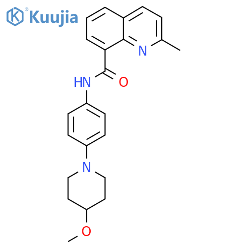 N-4-(4-methoxypiperidin-1-yl)phenyl-2-methylquinoline-8-carboxamide structure