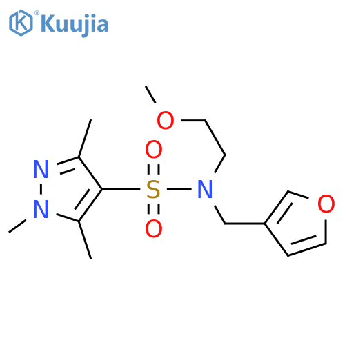 N-[(furan-3-yl)methyl]-N-(2-methoxyethyl)-1,3,5-trimethyl-1H-pyrazole-4-sulfonamide structure