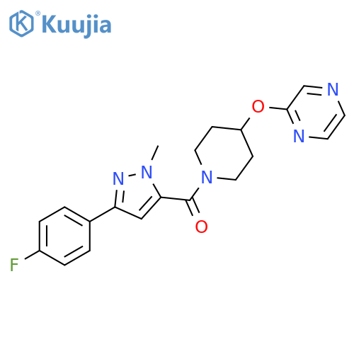 2-({1-[3-(4-fluorophenyl)-1-methyl-1H-pyrazole-5-carbonyl]piperidin-4-yl}oxy)pyrazine structure