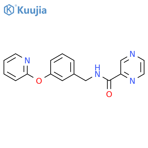 N-[(3-pyridin-2-yloxyphenyl)methyl]pyrazine-2-carboxamide structure