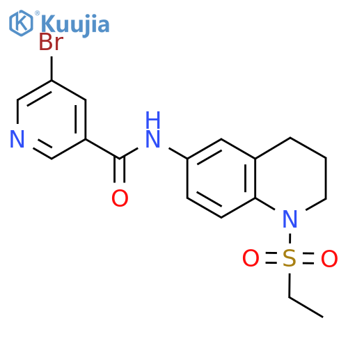 5-bromo-N-1-(ethanesulfonyl)-1,2,3,4-tetrahydroquinolin-6-ylpyridine-3-carboxamide structure