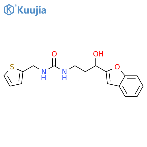 3-3-(1-benzofuran-2-yl)-3-hydroxypropyl-1-(thiophen-2-yl)methylurea structure