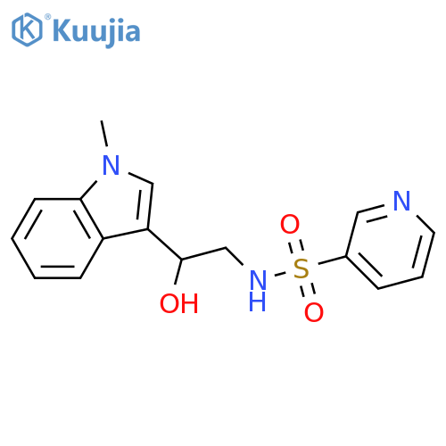 N-2-hydroxy-2-(1-methyl-1H-indol-3-yl)ethylpyridine-3-sulfonamide structure
