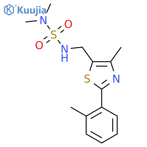 dimethyl({4-methyl-2-(2-methylphenyl)-1,3-thiazol-5-ylmethyl}sulfamoyl)amine structure