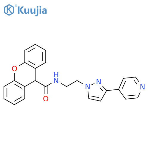 N-{2-[3-(pyridin-4-yl)-1H-pyrazol-1-yl]ethyl}-9H-xanthene-9-carboxamide structure