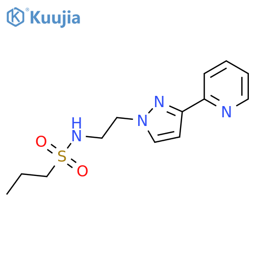 N-{2-3-(pyridin-2-yl)-1H-pyrazol-1-ylethyl}propane-1-sulfonamide structure