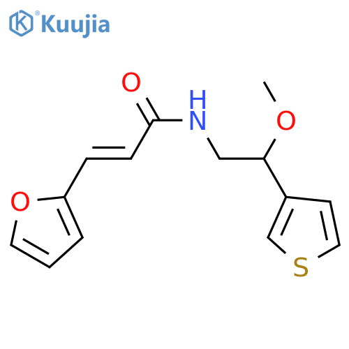 (2E)-3-(furan-2-yl)-N-2-methoxy-2-(thiophen-3-yl)ethylprop-2-enamide structure