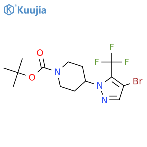 tert-Butyl 4-(4-bromo-5-(trifluoromethyl)-1H-pyrazol-1-yl)piperidine-1-carboxylate structure