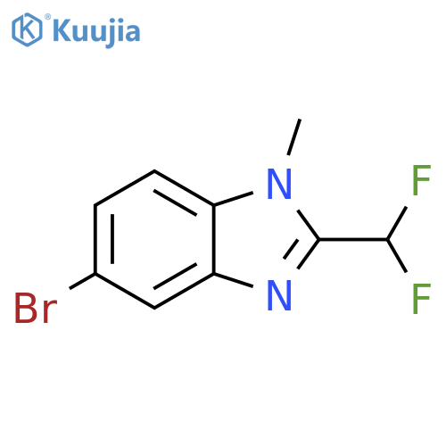 5-bromo-2-(difluoromethyl)-1-methyl-1H-1,3-benzodiazole structure