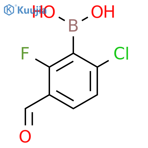 6-Chloro-2-fluoro-3-formylphenylboronic acid structure