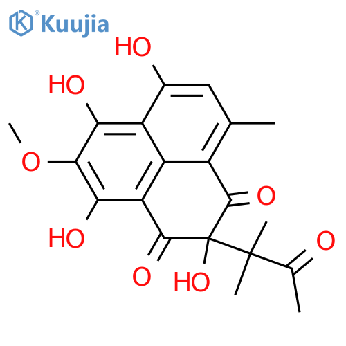 1H-Phenalene-1,3(2H)-dione,2-(1,1-dimethyl-2-oxopropyl)-2,4,6,7-tetrahydroxy-5-methoxy-9-methyl- structure