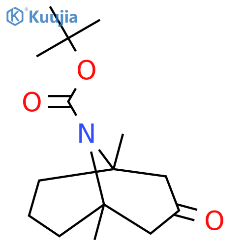 tert-butyl 1,5-dimethyl-3-oxo-9-azabicyclo3.3.1nonane-9-carboxylate structure