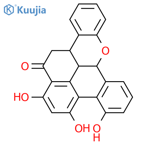 14H-Benzo[c]naphtho[2,1,8-mna]xanthen-14-one,7b,12b,13,14c-tetrahydro-1,3,4-trihydroxy-, (7bR,12bS,14cS)-rel-(-)- structure