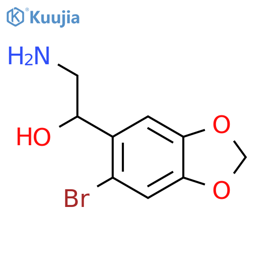 2-amino-1-(6-bromo-1,3-dioxaindan-5-yl)ethan-1-ol structure