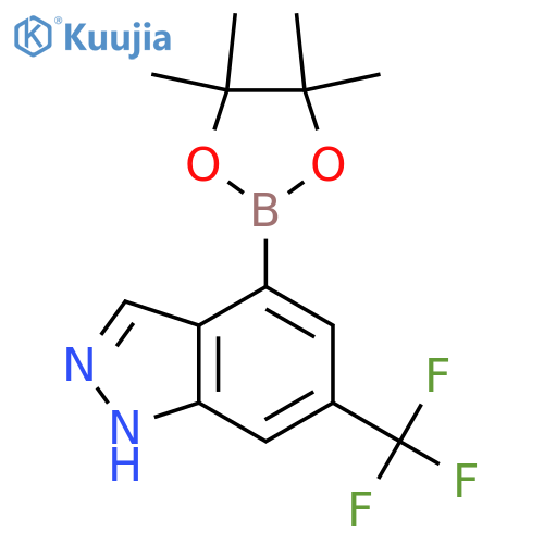 4-(tetramethyl-1,3,2-dioxaborolan-2-yl)-6-(trifluoromethyl)-1H-indazole structure