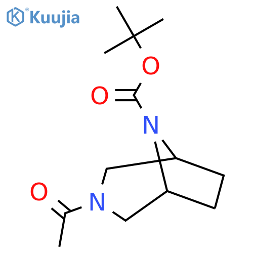 Tert-butyl 3-acetyl-3,8-diazabicyclo[3.2.1]octane-8-carboxylate structure