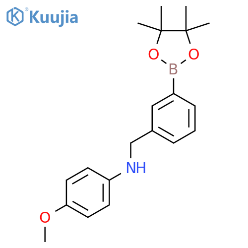 4-Methoxy-N-[[3-(4,4,5,5-tetramethyl-1,3,2-dioxaborolan-2-yl)phenyl]methyl]aniline structure