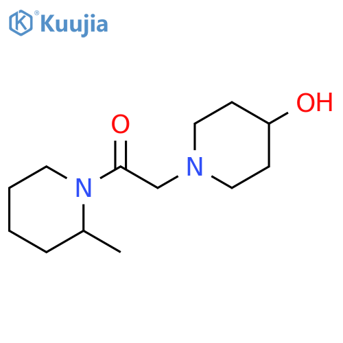 2-(4-hydroxypiperidin-1-yl)-1-(2-methylpiperidin-1-yl)ethan-1-one structure