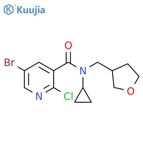 5-bromo-2-chloro-N-cyclopropyl-N-(oxolan-3-yl)methylpyridine-3-carboxamide structure