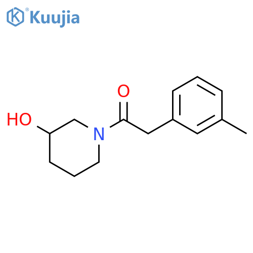 1-(3-hydroxypiperidin-1-yl)-2-(3-methylphenyl)ethan-1-one structure