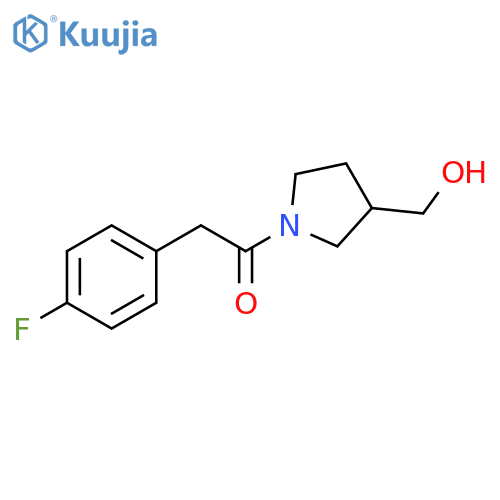 2-(4-fluorophenyl)-1-[3-(hydroxymethyl)pyrrolidin-1-yl]ethan-1-one structure
