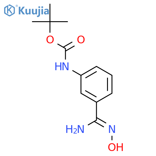tert-butyl N-3-(N'-hydroxycarbamimidoyl)phenylcarbamate structure