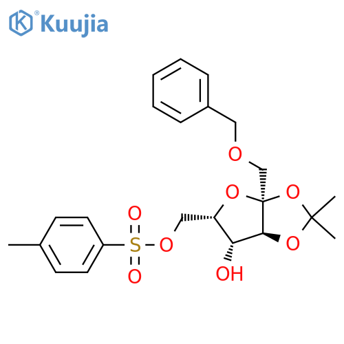 1-O-Benzyl-2,3-O-isopropylidene-6-O-tosyl-a-L-sorbofuranoside structure