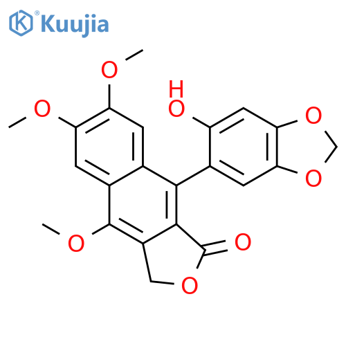 Naphtho[2,3-c]furan-1(3H)-one,9-(6-hydroxy-1,3-benzodioxol-5-yl)-4,6,7-trimethoxy- structure
