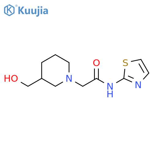 2-[3-(hydroxymethyl)piperidin-1-yl]-N-(1,3-thiazol-2-yl)acetamide structure
