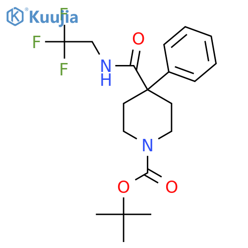 tert-butyl 4-phenyl-4-(2,2,2-trifluoroethyl)carbamoylpiperidine-1-carboxylate structure