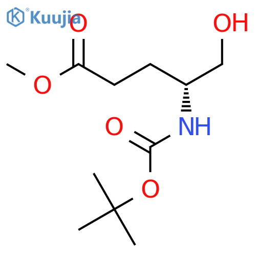 methyl 4-[(tert-butyloxycarbonyl)amino]-5-hydroxypentanoate structure
