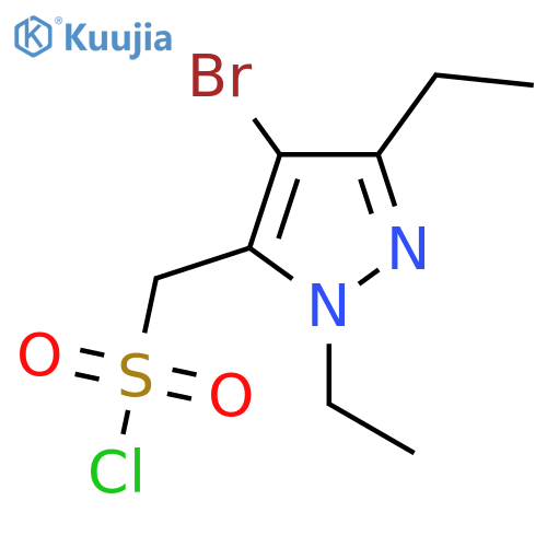 (4-bromo-1,3-diethyl-1H-pyrazol-5-yl)methanesulfonyl chloride structure