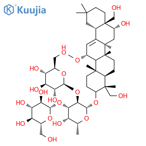 b-D-Galactopyranoside, (3b,4a,11a,16a)-16,23,28-trihydroxy-11-methoxyolean-12-en-3-ylO-b-D-glucopyranosyl-(1&reg;2)-O-[b-D-glucopyranosyl-(1&reg;3)]-6-deoxy- (9CI) structure