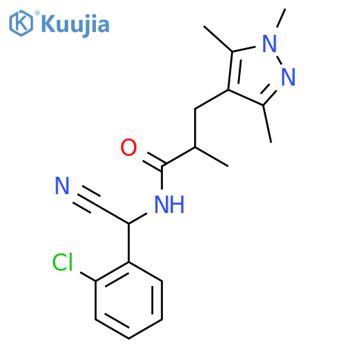 N-[(2-Chlorophenyl)-cyanomethyl]-2-methyl-3-(1,3,5-trimethylpyrazol-4-yl)propanamide structure