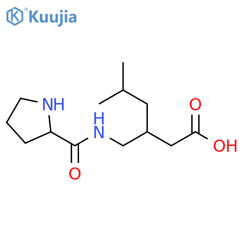 5-methyl-3-{(pyrrolidin-2-yl)formamidomethyl}hexanoic acid structure