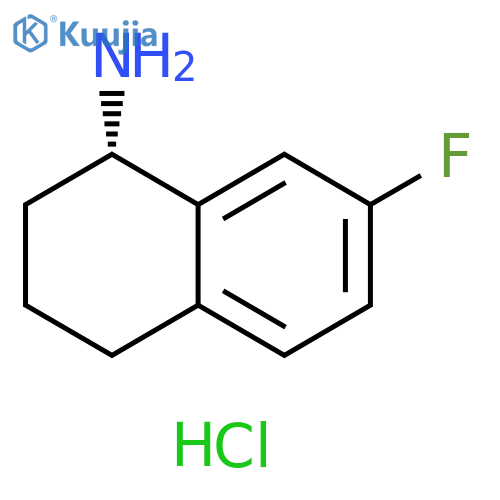 (1S)-7-fluoro-1,2,3,4-tetrahydronaphthalen-1-amine hydrochloride structure