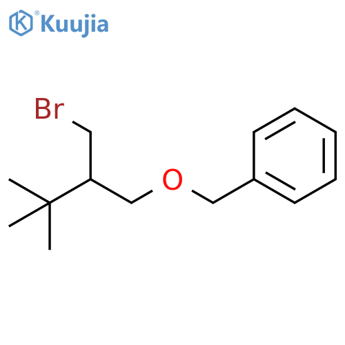 Benzene, [[2-(bromomethyl)-3,3-dimethylbutoxy]methyl]- structure