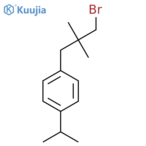 1-(3-bromo-2,2-dimethylpropyl)-4-(propan-2-yl)benzene structure