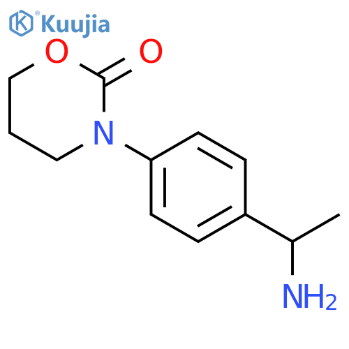3-4-(1-aminoethyl)phenyl-1,3-oxazinan-2-one structure