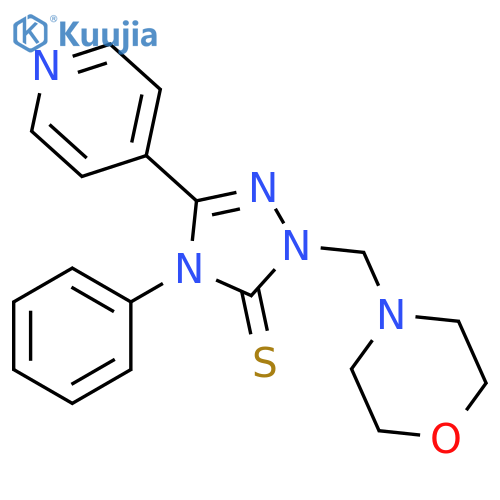 1-(morpholin-4-yl)methyl-4-phenyl-3-(pyridin-4-yl)-4,5-dihydro-1H-1,2,4-triazole-5-thione structure