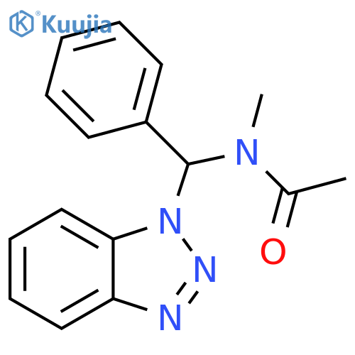 N-[1H-1,2,3-Benzotriazol-1-yl(phenyl)methyl]-N-methylacetamide structure