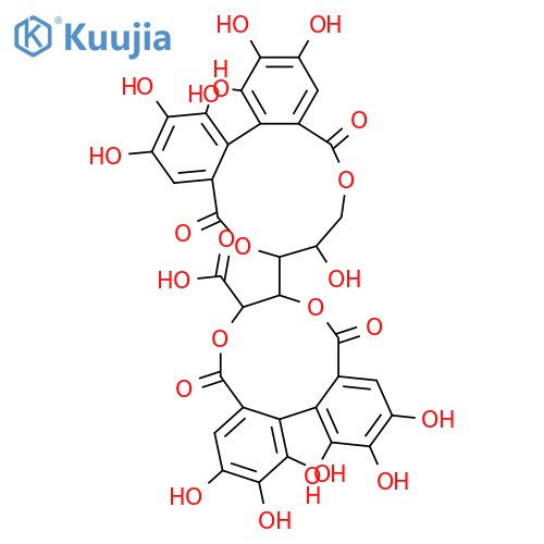 D-Gluconic acid, cyclic 2,3:4,6-bis[(1S)-4,4',5,5',6,6'-hexahydroxy[1,1'-biphenyl]-2,2'-dicarboxylate] (9CI) structure