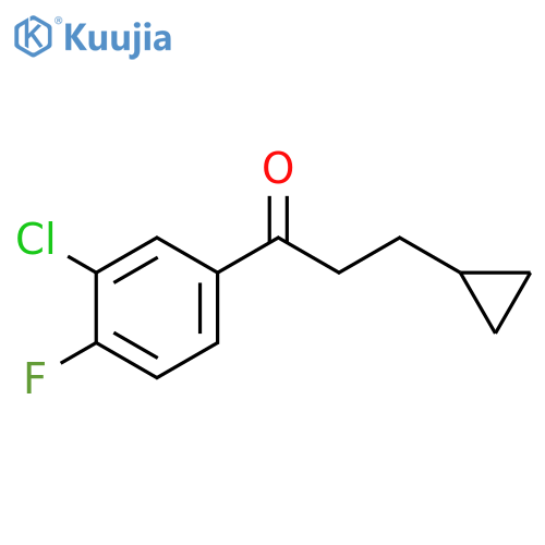 1-(3-chloro-4-fluorophenyl)-3-cyclopropylpropan-1-one structure