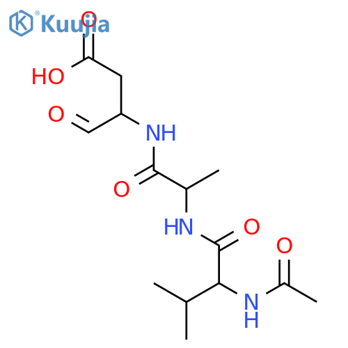 L-Alaninamide,N-acetyl-L-valyl-N-[(1S)-2-carboxy-1-formylethyl]- structure