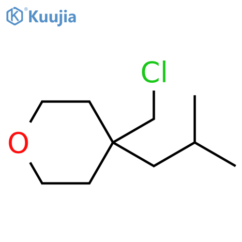 2H-Pyran, 4-(chloromethyl)tetrahydro-4-(2-methylpropyl)- structure