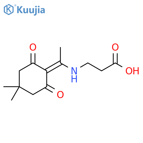 3-{1-(4,4-dimethyl-2,6-dioxocyclohexylidene)ethylamino}propanoic acid structure