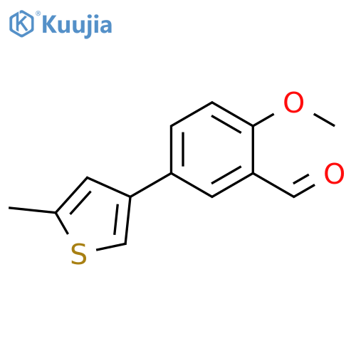 2-methoxy-5-(5-methylthiophen-3-yl)benzaldehyde structure